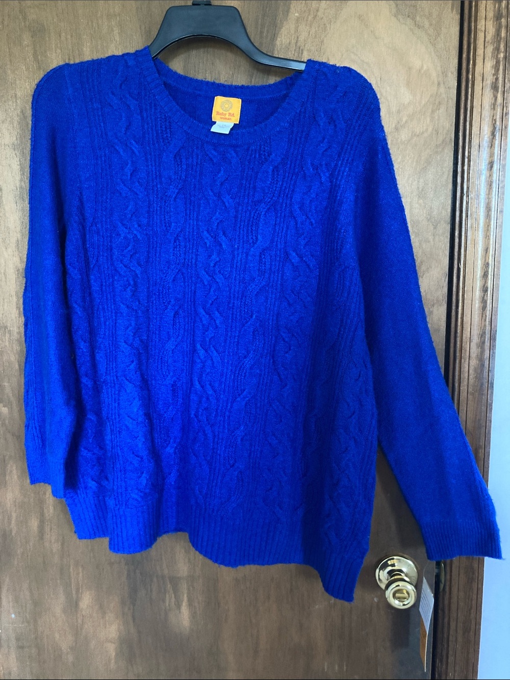 Ruby Rd crewneck sweater sapphire blue size 1X